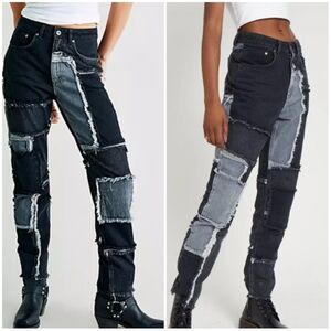 FREE PEOPLE THE RAGGED PRIEST CHEAT PATCHWORK JEANS SIZE 26 LIKE NEW!